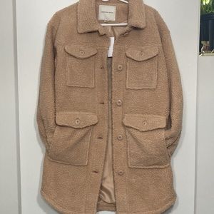 NEW American Eagle Long Sherpa Teddy Coat Shacket size XS NWT Runs large